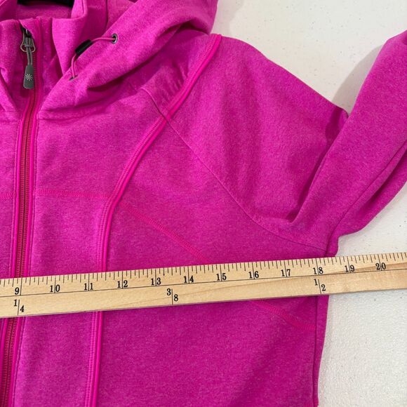 Athleta Hooded Rishi Jacket Women M Hot Pink Full Zip Athletic Performance Yoga - Picture 8 of 10